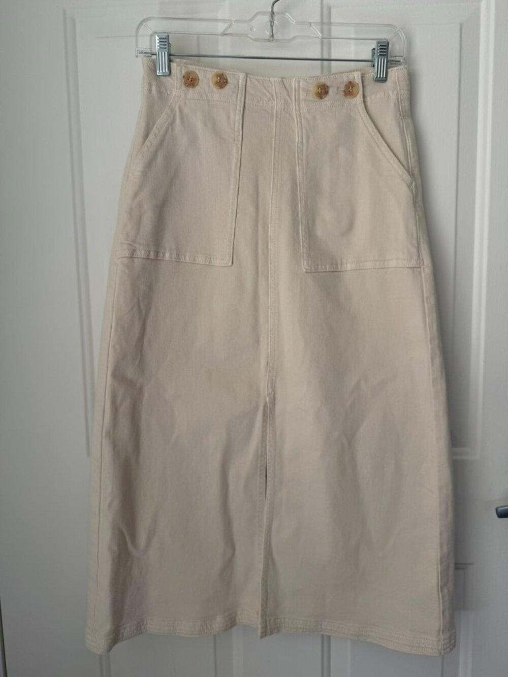 Pilcro Petite Cream Denim Skirt